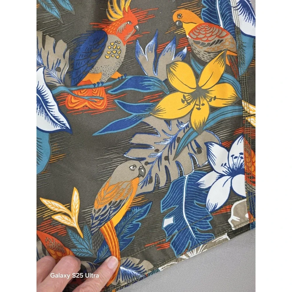 Old Navy Mens Swim Trunks Large Tropical Bird Floral Print‎